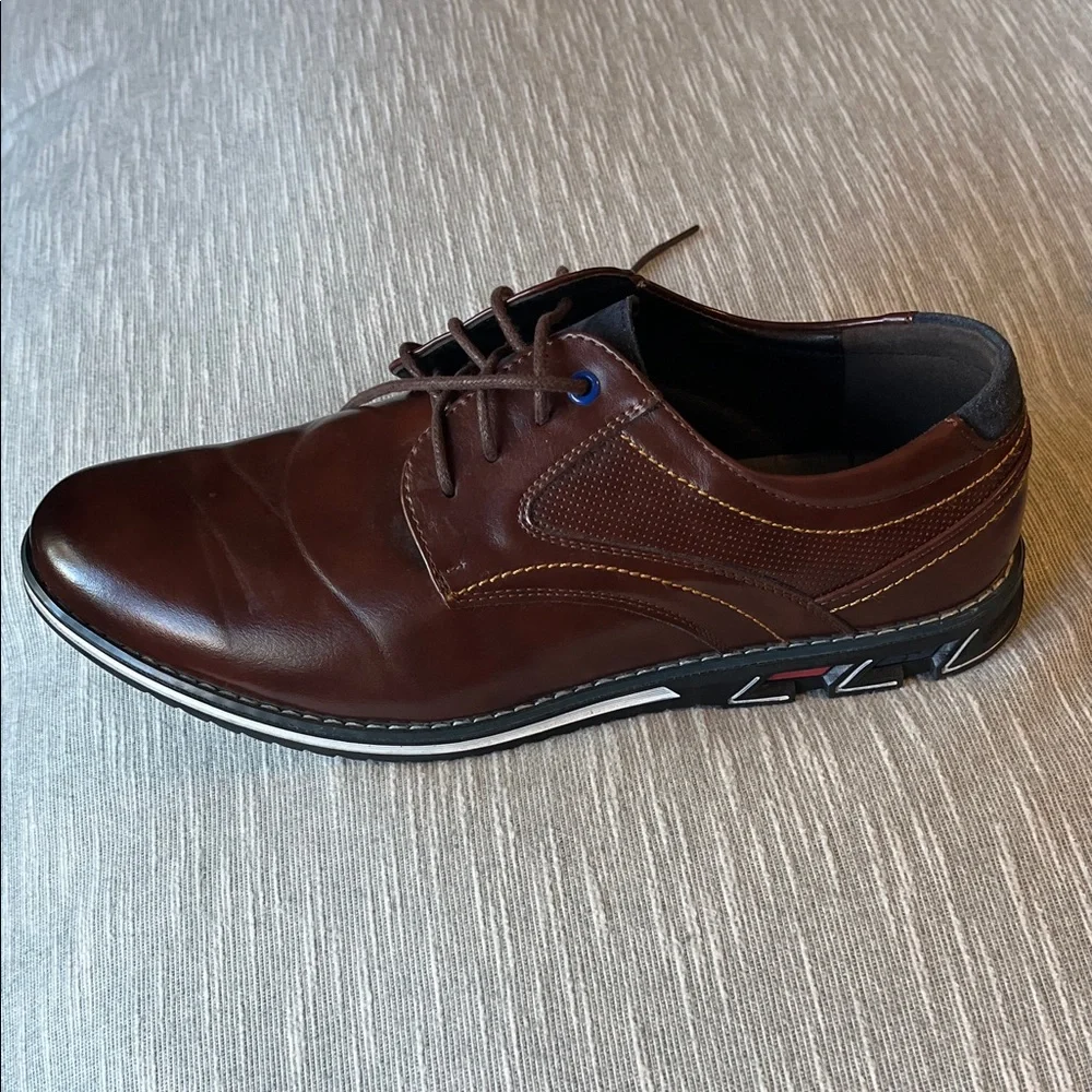 Elegant Brown Leather Men's Shoes - Picture 4 of 8